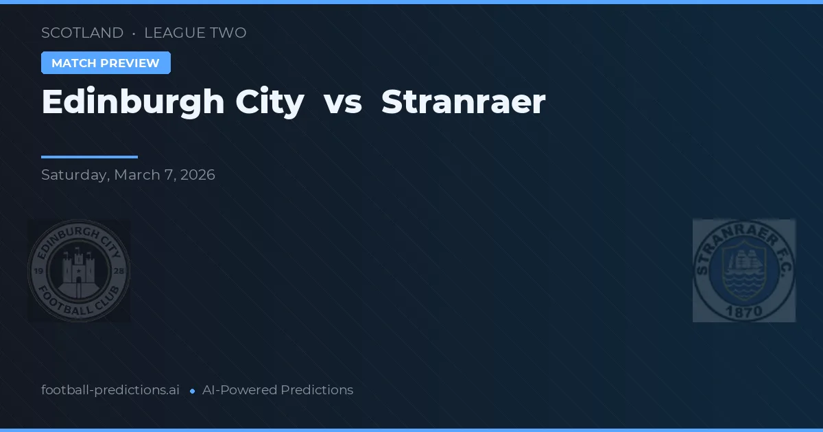 Edinburgh City vs Stranraer — typy i zapowiedź meczu
