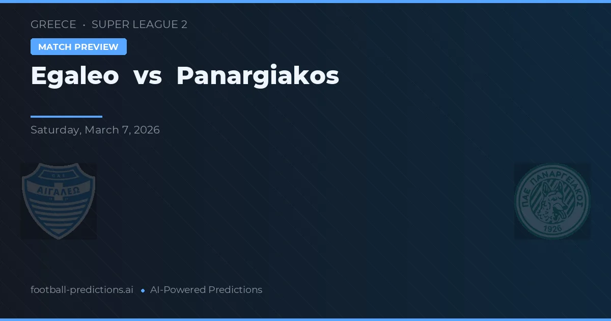 Egaleo vs Panargiakos — typy i zapowiedź meczu