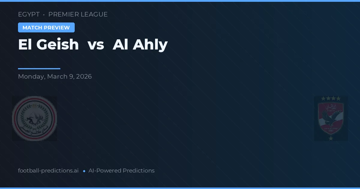 El Geish vs Al Ahly — typy i zapowiedź meczu