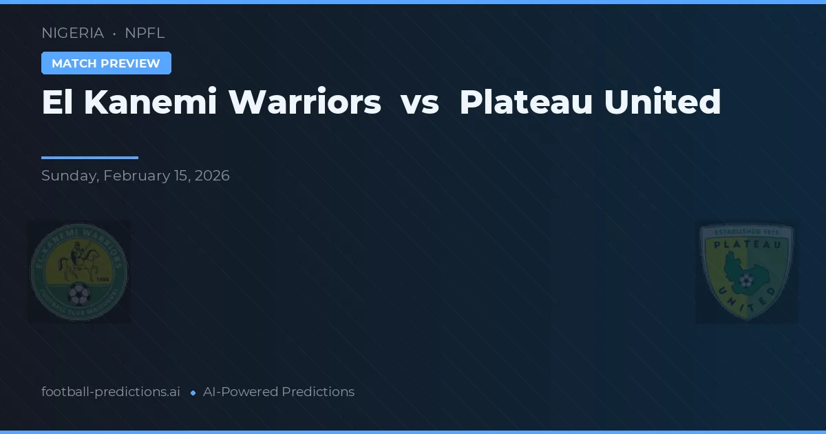 Warriors El Kanemi vs Plateau United — typy i zapowiedź meczu