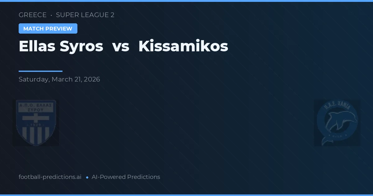 Ellas Syros vs Kissamikos — typy i zapowiedź meczu