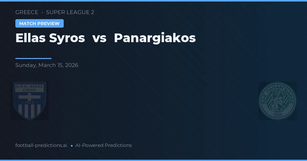 Ellas Syros vs Panargiakos — typy i zapowiedź meczu
