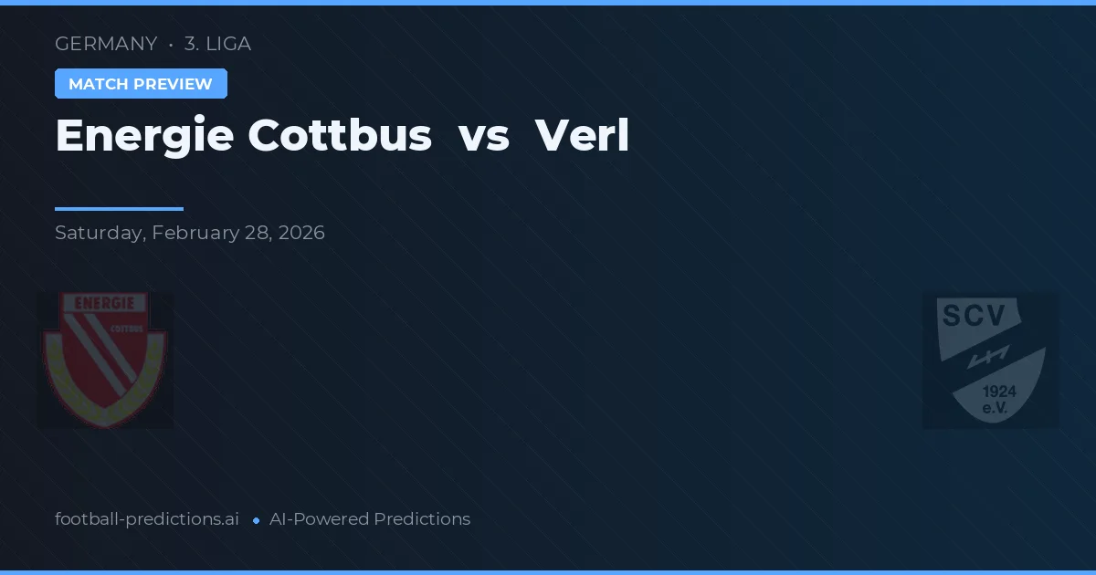 Energie Cottbus vs Verl — typy i zapowiedź meczu