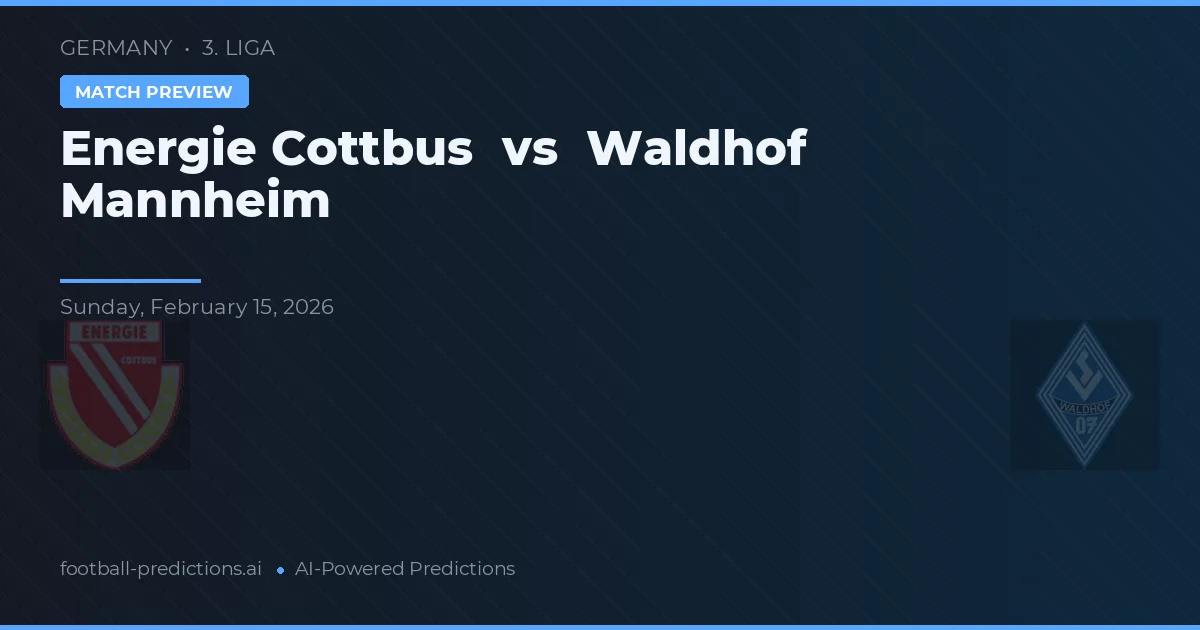Energie Cottbus vs Waldhof Mannheim — typy i zapowiedź meczu