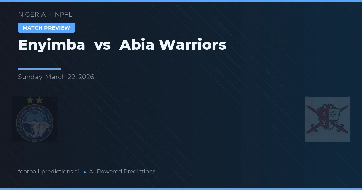 Enyimba vs Abia Warriors — typy i zapowiedź meczu