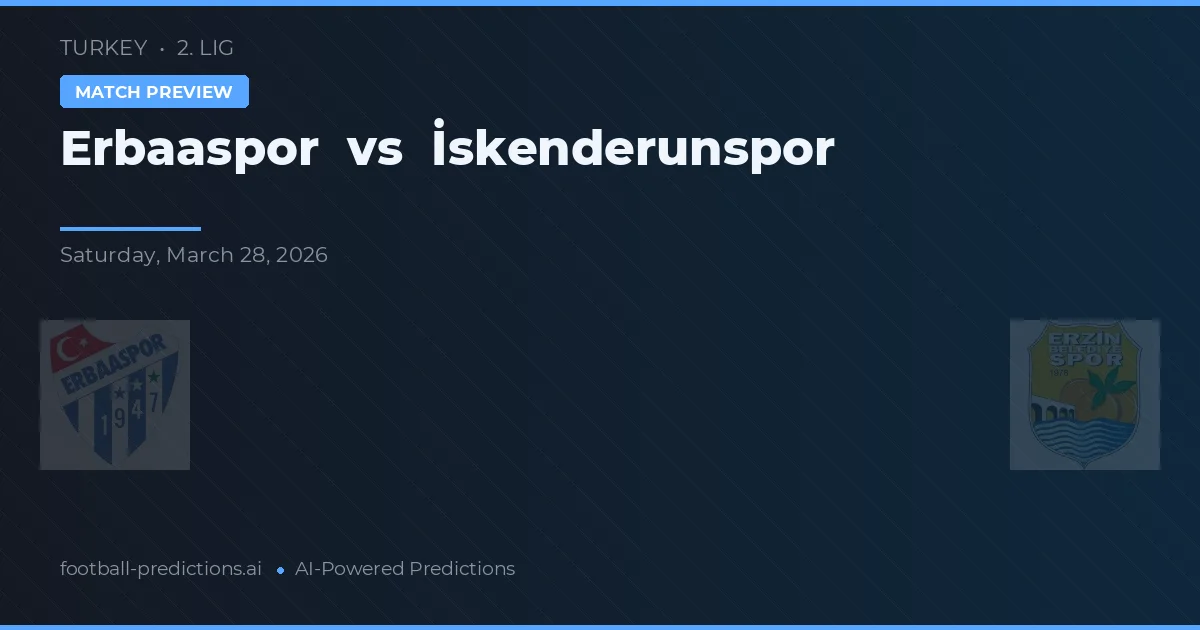 Erbaaspor vs İskenderunspor — typy i zapowiedź meczu
