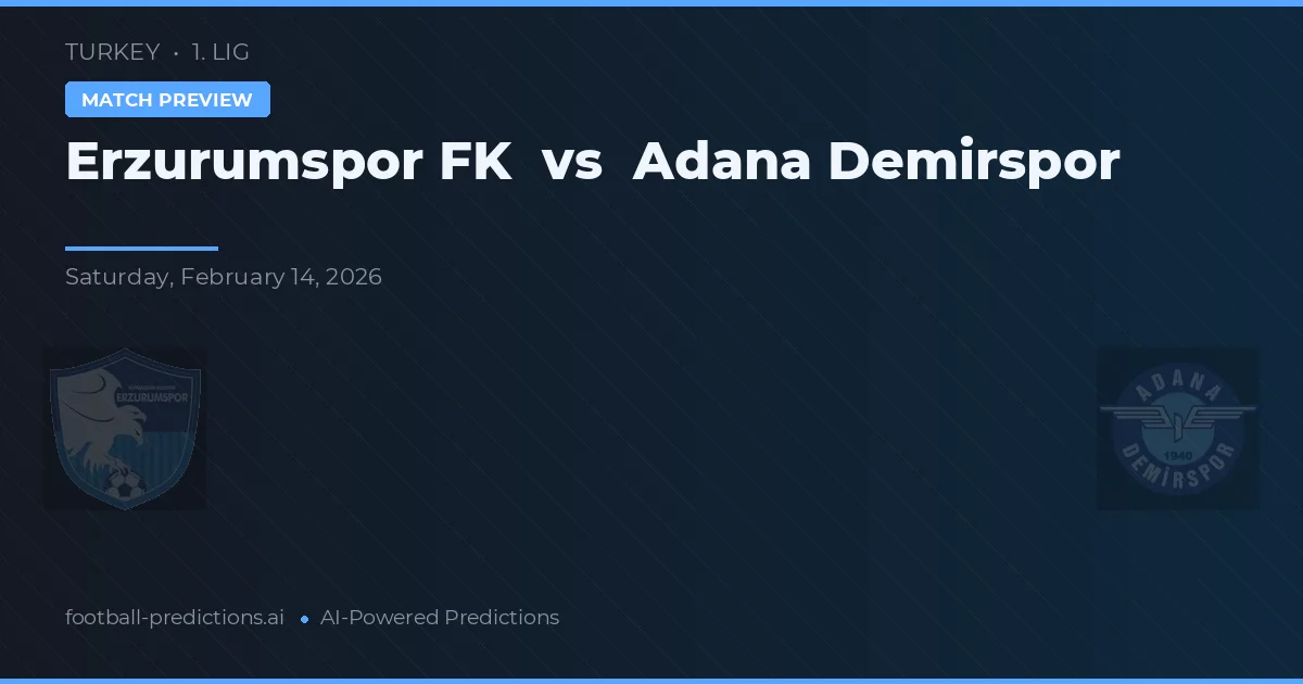 Erzurumspor FK vs Adana Demirspor — typy i zapowiedź meczu