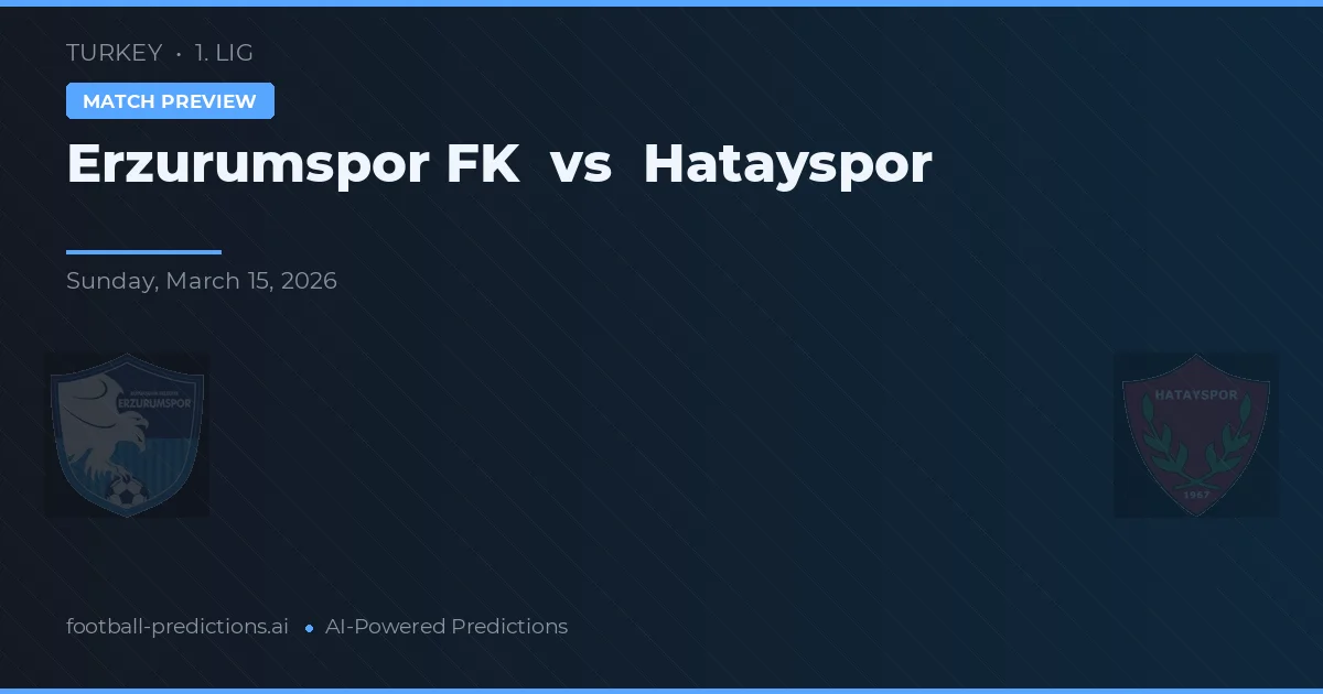 Erzurumspor FK vs Hatayspor — typy i zapowiedź meczu