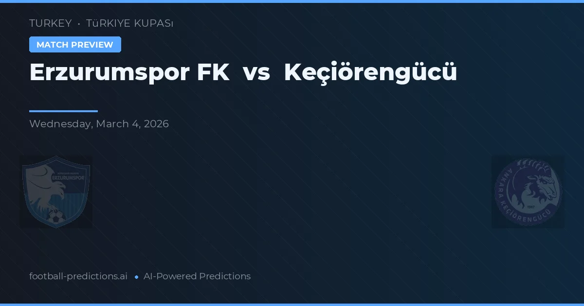 Erzurumspor FK vs Keçiörengücü — typy i zapowiedź meczu