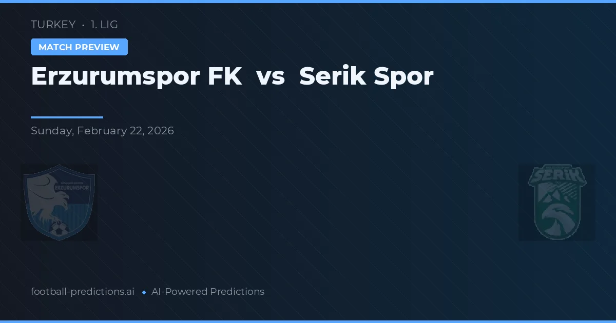 Erzurumspor FK vs Serik Spor — typy i zapowiedź meczu