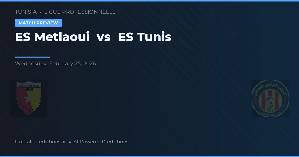 ES Metlaoui vs ES Tunis — typy i zapowiedź meczu