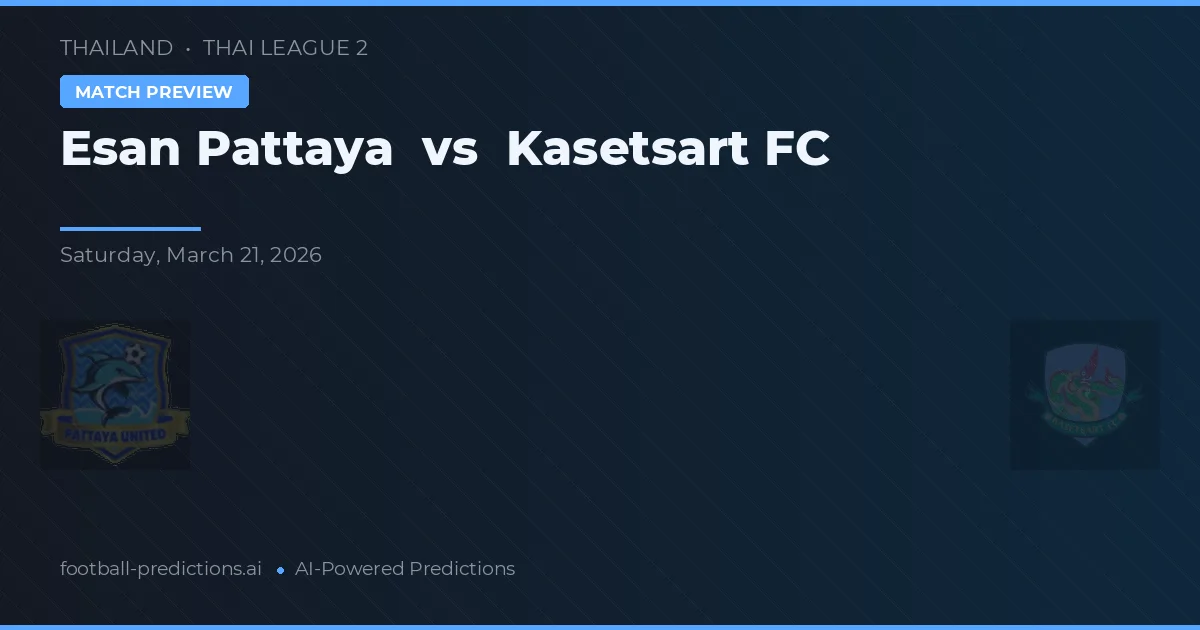Esan Pattaya vs Kasetsart FC — typy i zapowiedź meczu