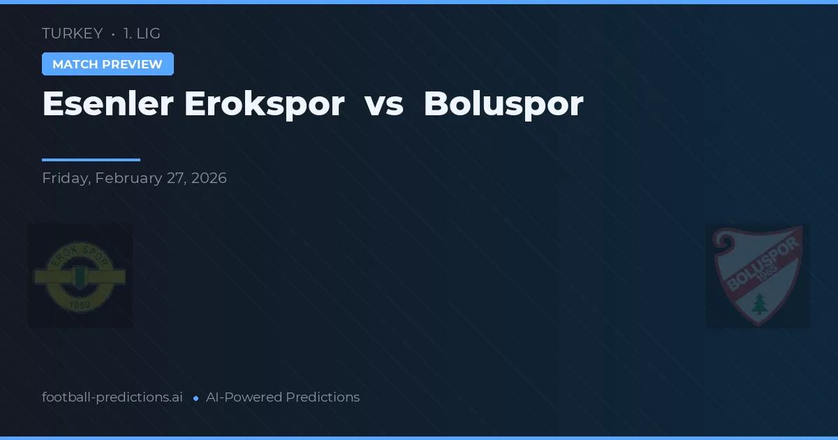 Esenler Erokspor vs Boluspor — typy i zapowiedź meczu