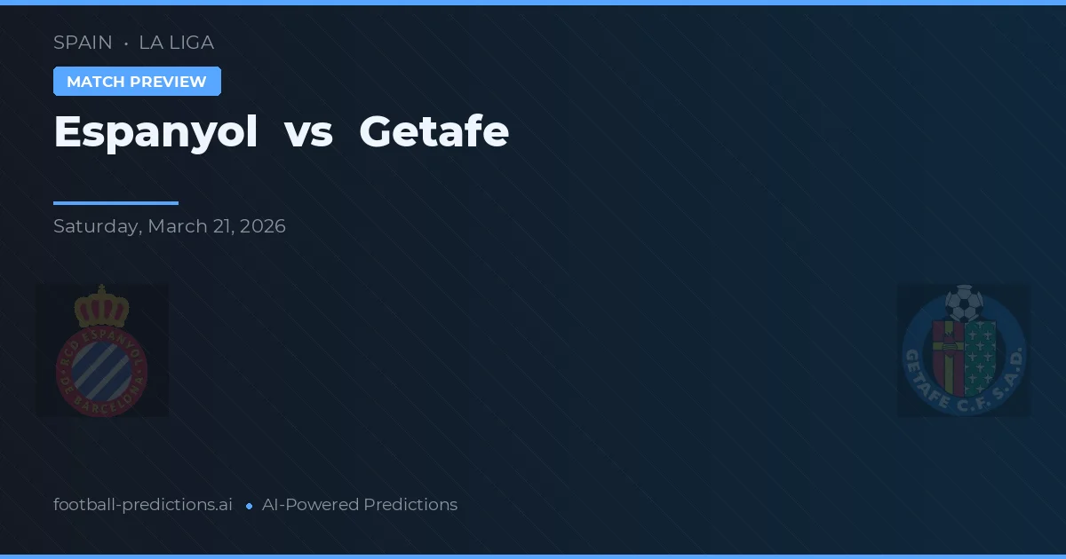 Espanyol vs Getafe — typy i zapowiedź meczu