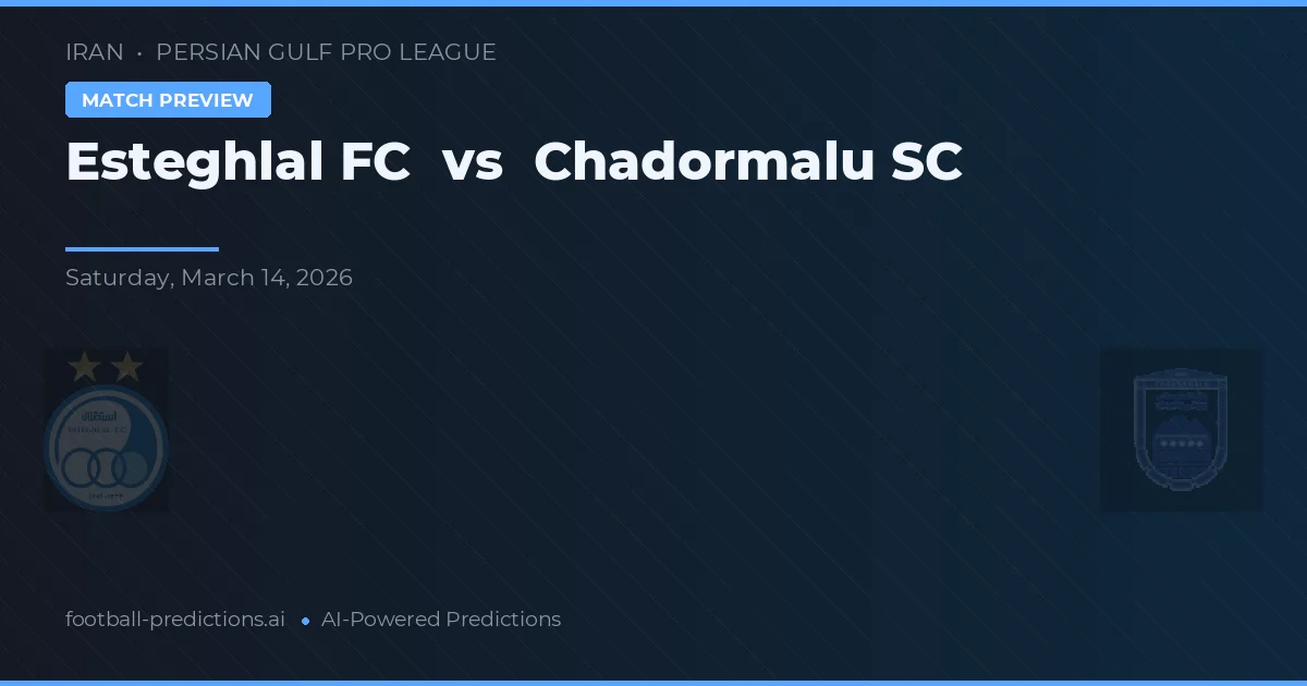 Esteghlal FC vs Chadormalu SC — typy i zapowiedź meczu
