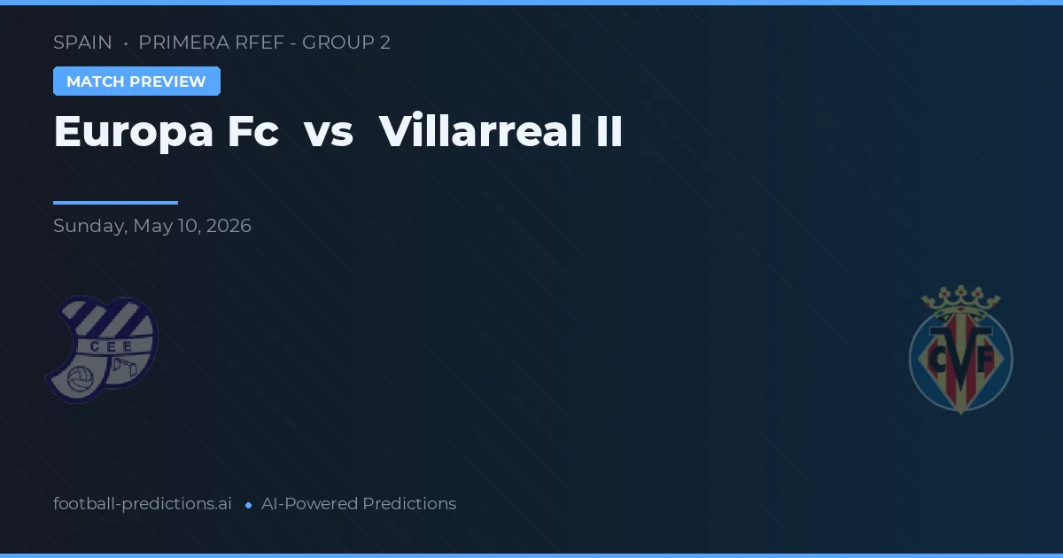Europa FC vs Villarreal B — typy i zapowiedź meczu