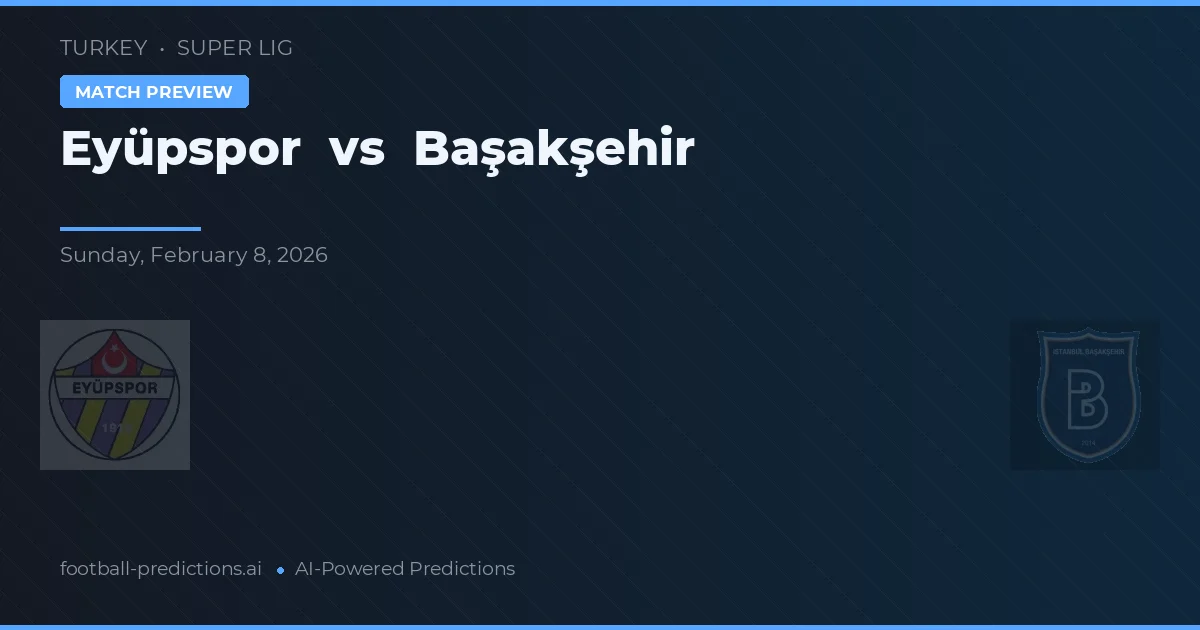 Eyüpspor vs Başakşehir — typy i zapowiedź meczu