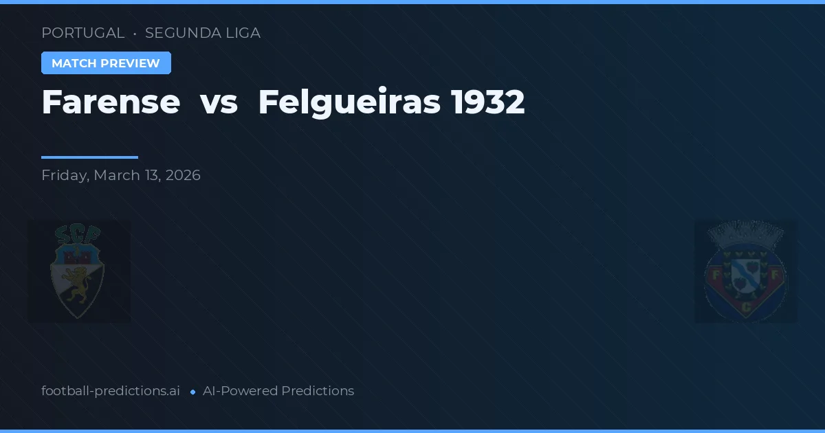 Farense vs Felgueiras 1932 — typy i zapowiedź meczu