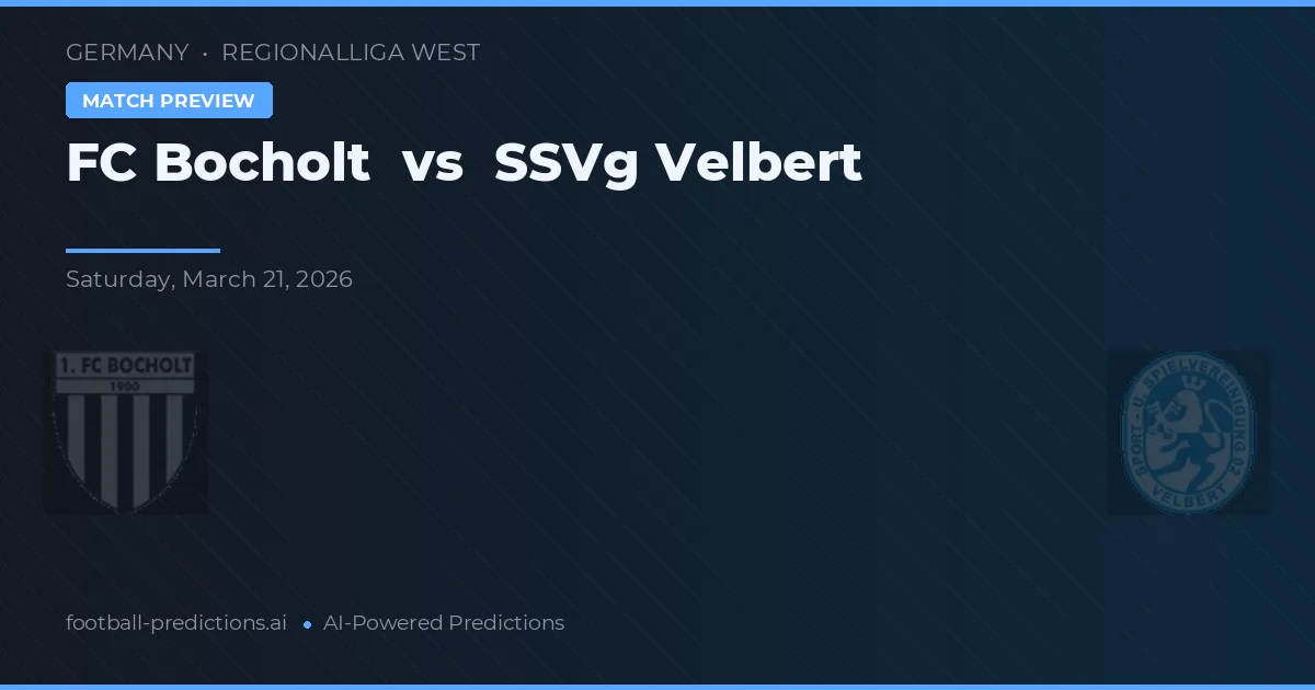 FC Bocholt vs SSVg Velbert — typy i zapowiedź meczu