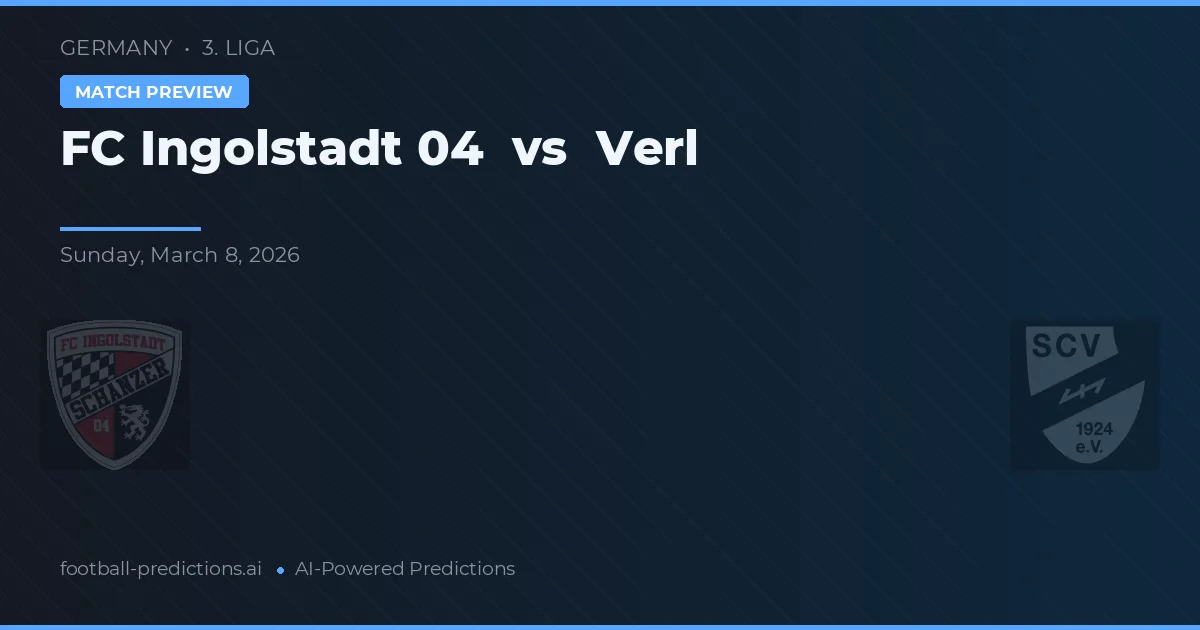Ingolstadt 04 vs Verl — typy i zapowiedź meczu