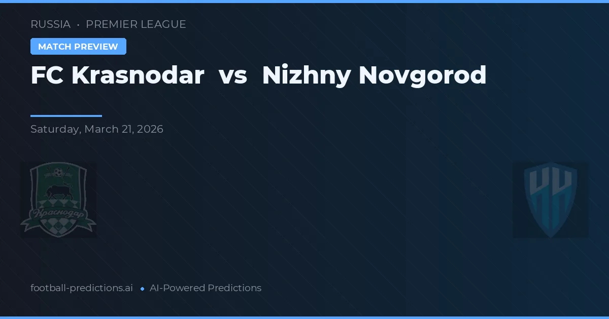 FK Krasnodar vs Nizhny Novgorod — typy i zapowiedź meczu