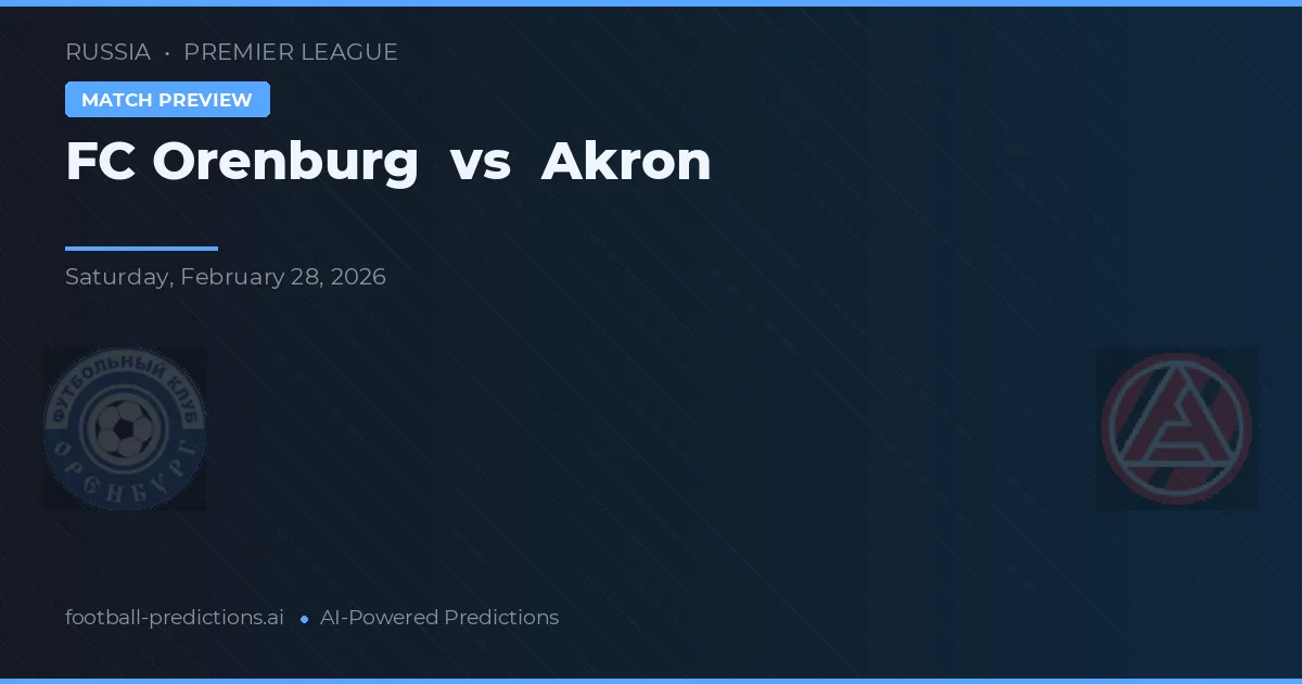 FC Orenburg vs Akron — typy i zapowiedź meczu