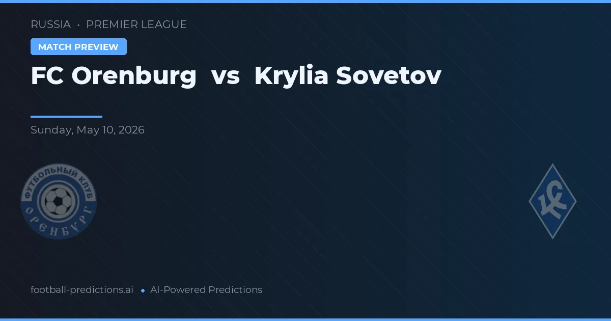 FC Orenburg vs Krylia Sovetov — typy i zapowiedź meczu