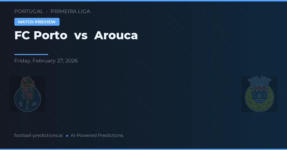 FC Porto vs Arouca — typy i zapowiedź meczu