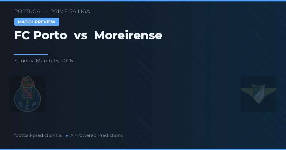 FC Porto vs Moreirense — typy i zapowiedź meczu