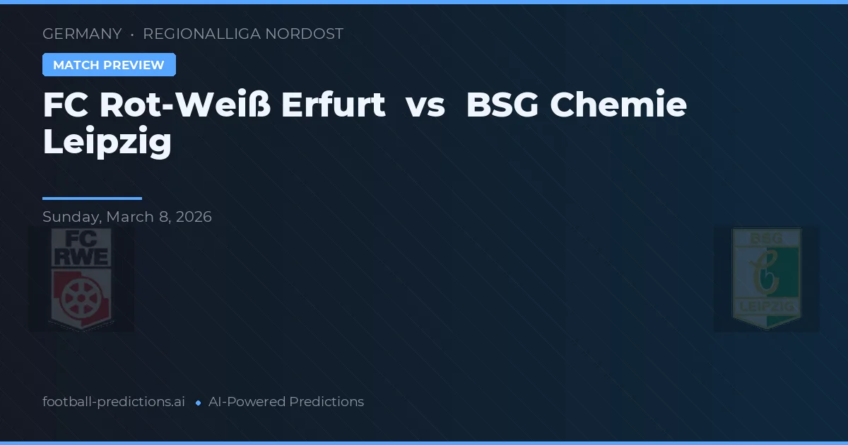 FC Rot-Weiß Erfurt vs BSG Chemie Lipsk — typy i zapowiedź meczu
