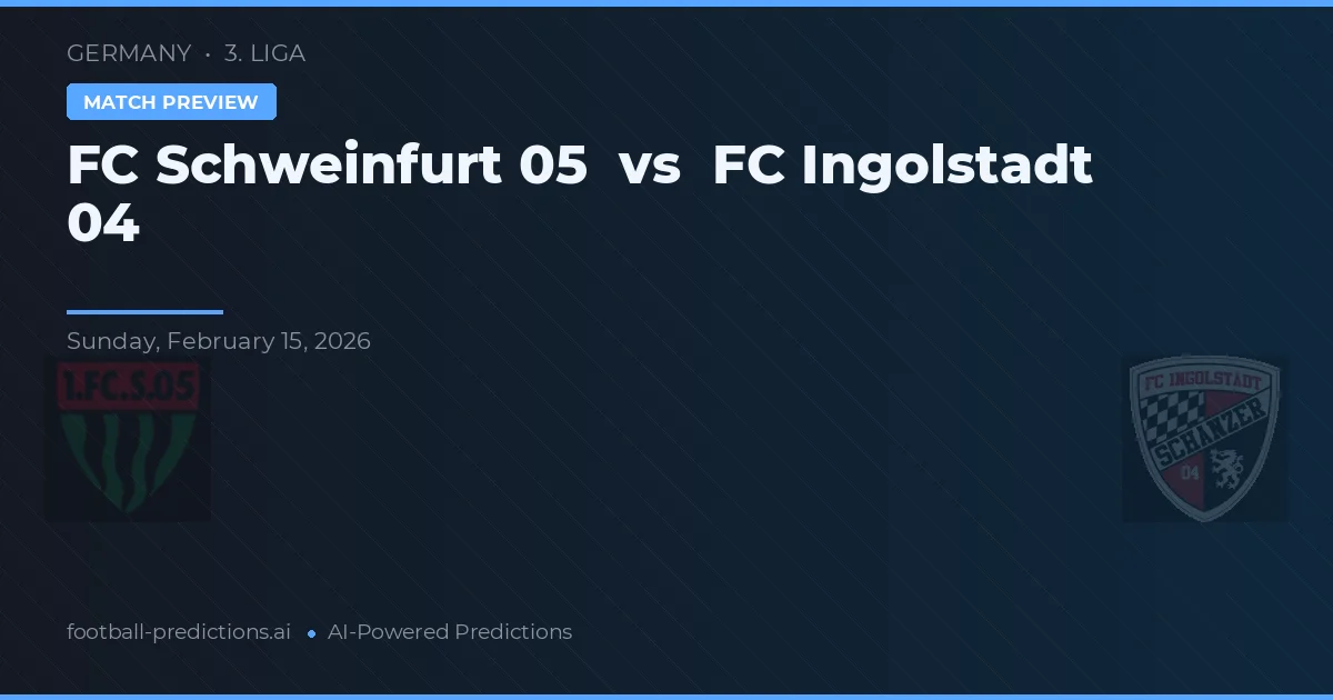 FC Schweinfurt 05 vs Ingolstadt 04 — typy i zapowiedź meczu