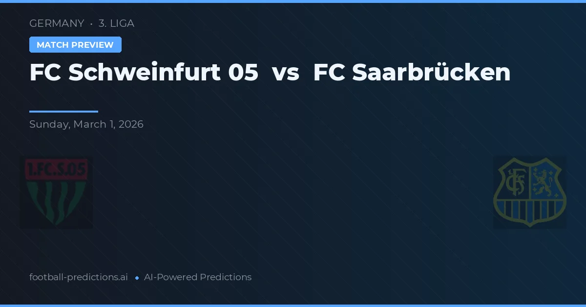 FC Schweinfurt 05 vs FC Saarbrücken — typy i zapowiedź meczu