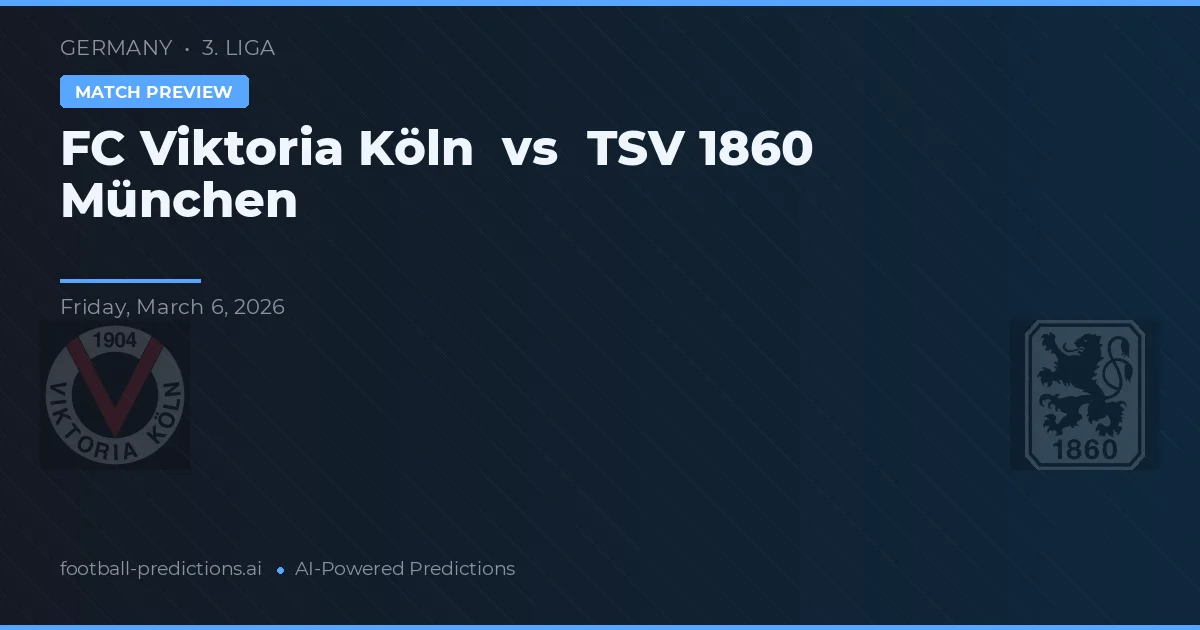 FC Viktoria Köln vs TSV 1860 Monachium — typy i zapowiedź meczu