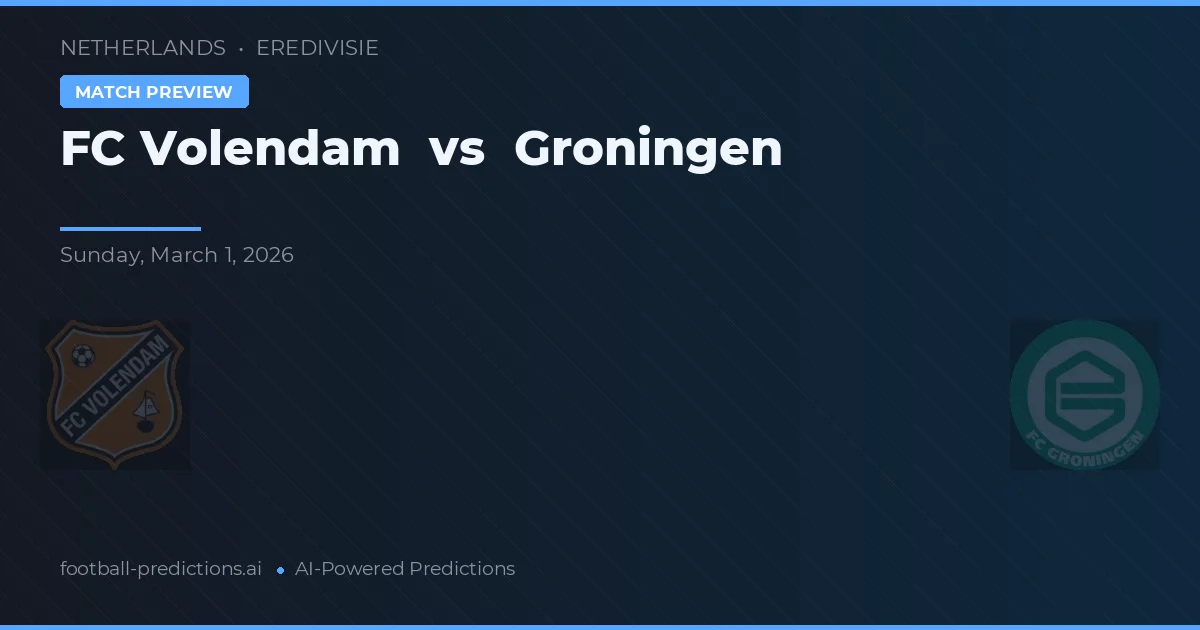FC Volendam vs Groningen — typy i zapowiedź meczu