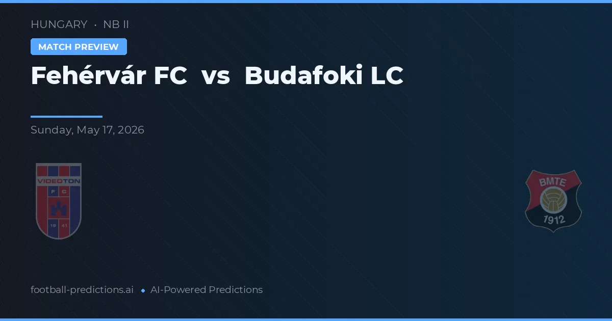 Fehérvár FC vs Budafoki LC — typy i zapowiedź meczu