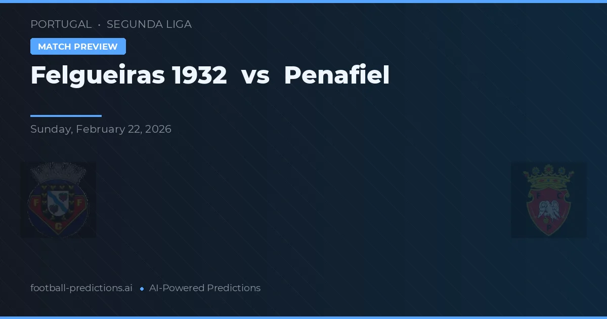 Felgueiras 1932 vs Penafiel — typy i zapowiedź meczu