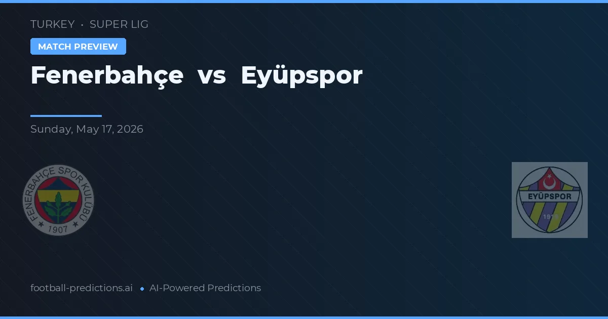 Fenerbahçe vs Eyüpspor — typy i zapowiedź meczu