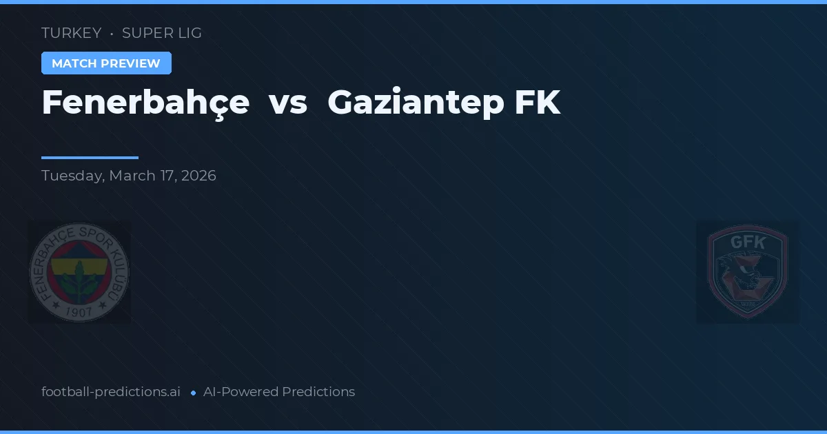 Fenerbahçe vs Gaziantep FK — typy i zapowiedź meczu