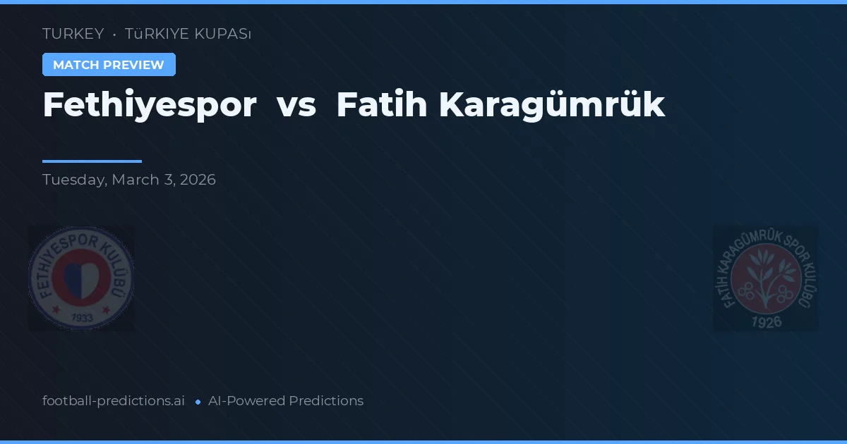 Fethiyespor vs Fatih Karagümrük — typy i zapowiedź meczu