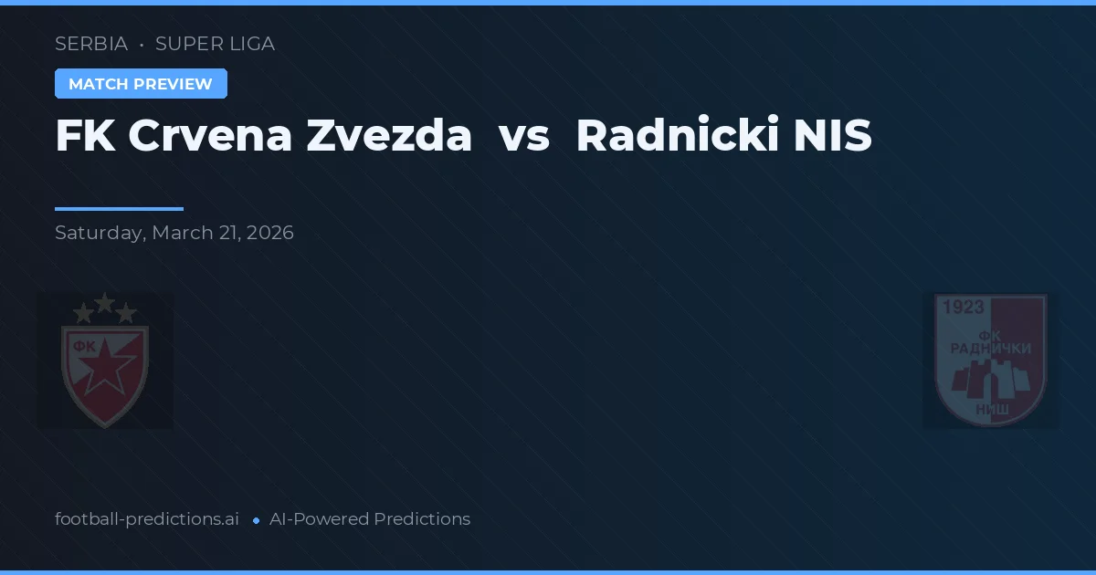 FK Crvena Zvezda vs Radnički Niš — typy i zapowiedź meczu