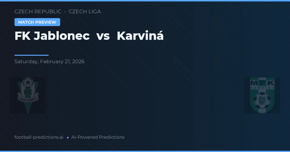 FK Jablonec vs Karviná — typy i zapowiedź meczu