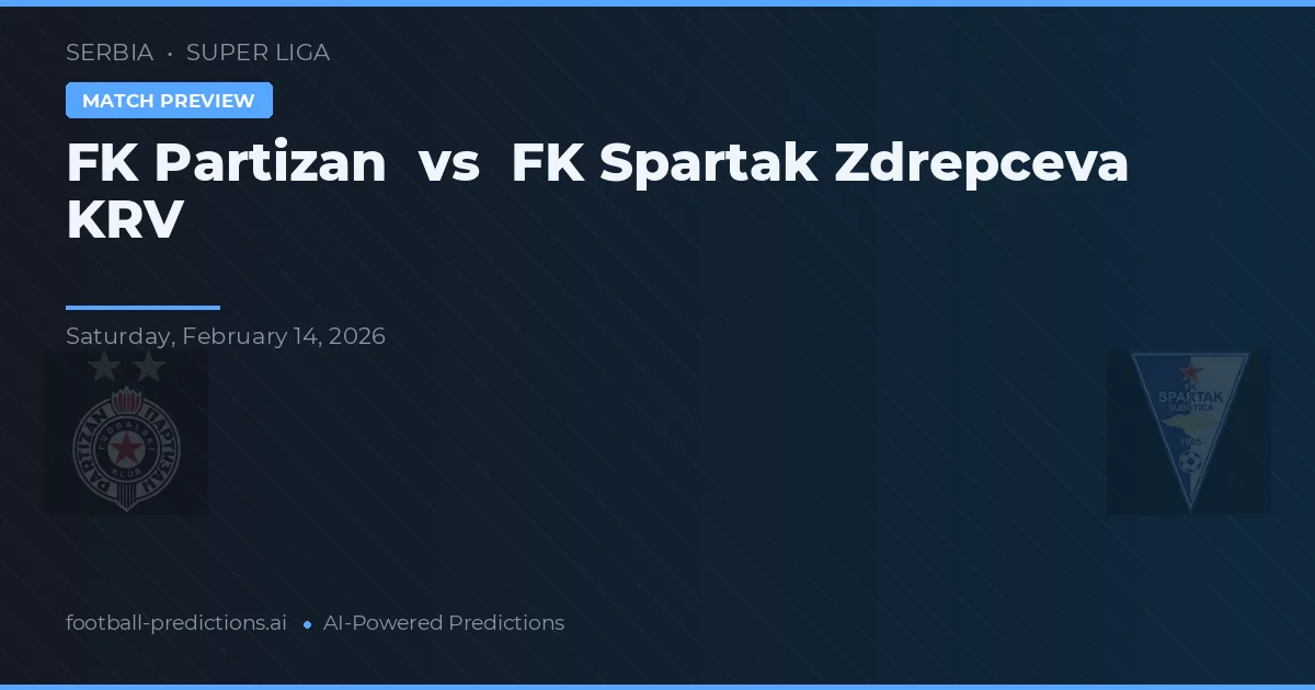 FK Partizan vs FK Spartak Zdrepceva KRV — typy i zapowiedź meczu