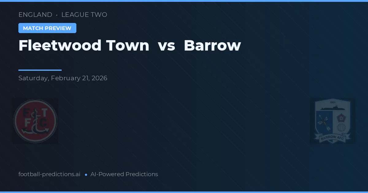 Fleetwood Town vs Barrow — typy i zapowiedź meczu
