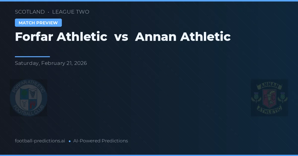 Forfar Athletic vs Annan Athletic — typy i zapowiedź meczu