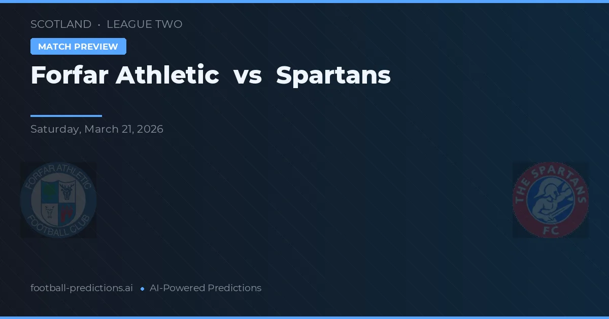 Forfar Athletic vs Spartans — typy i zapowiedź meczu