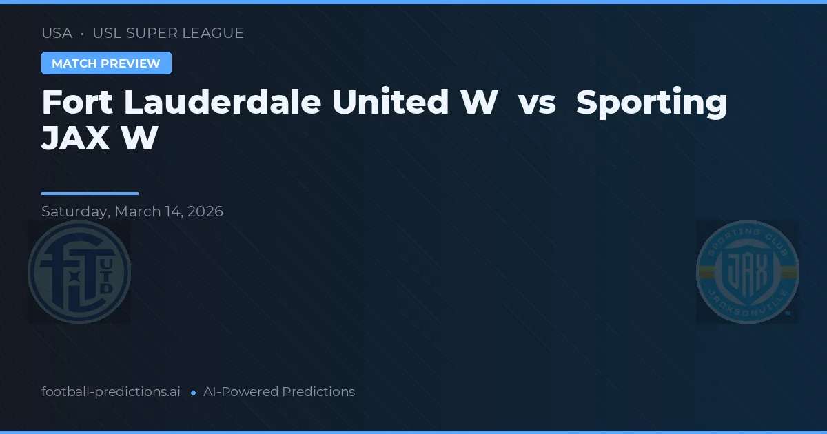 Fort Lauderdale United W vs Sporting JAX W — typy i zapowiedź meczu