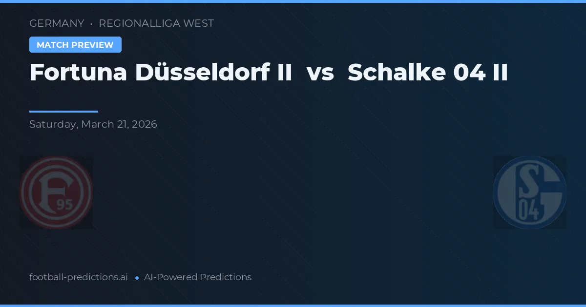 Fortuna Düsseldorf II vs Schalke 04 II — typy i zapowiedź meczu