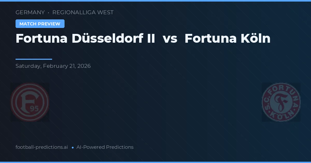 Fortuna Düsseldorf II vs Fortuna Koeln — typy i zapowiedź meczu