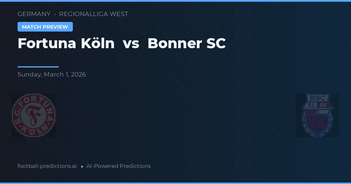 Fortuna Koeln vs Bonner SC — typy i zapowiedź meczu