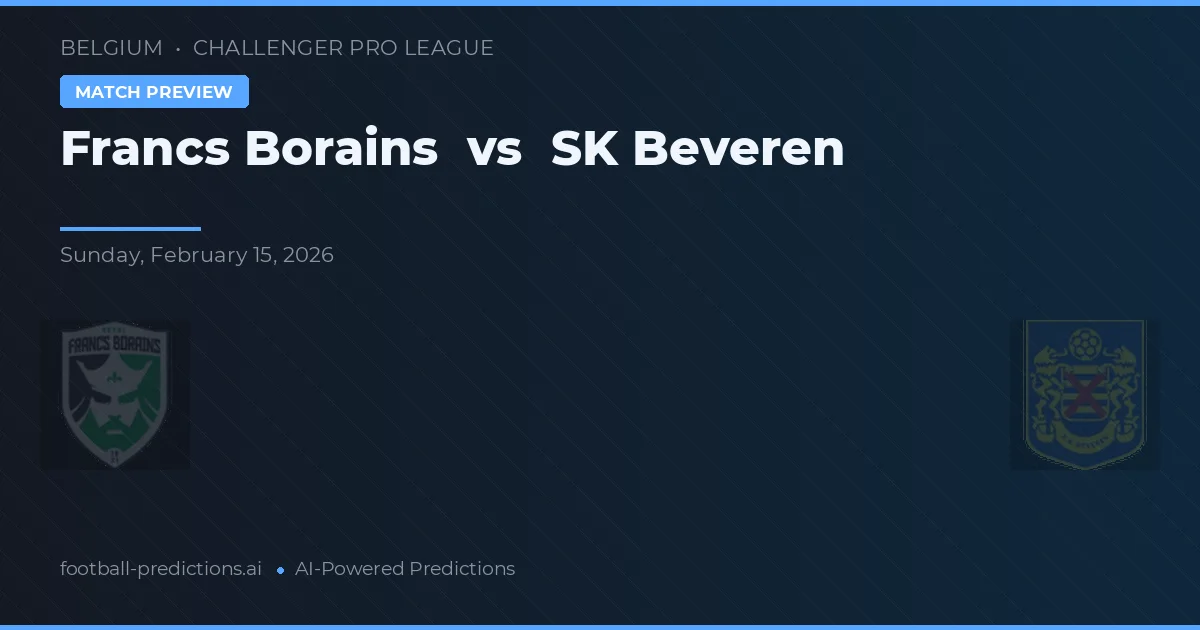 Francs Borains vs SK Beveren — typy i zapowiedź meczu